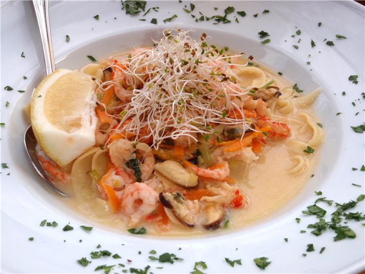 Tagliatelle with Mixed Seafood in Creamy Sauce