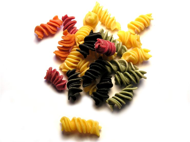 Tipical Italian Pasta Tagliatelle and Fusilli